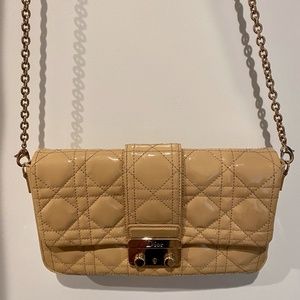 Dior Wallet on a Chain Cream Gold Hardware